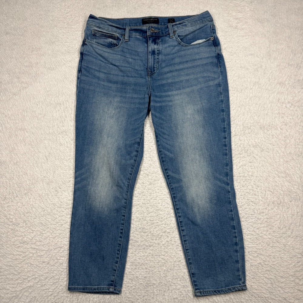 Lucky Brand Jeans Blue Denim Ava Crop Mid Rise Stretch Comfy Women's Size 12/31